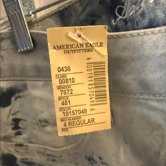 American Eagle Outfitters Blue and White Tie-Dye Skinny Jeans - Picture 2 of 3